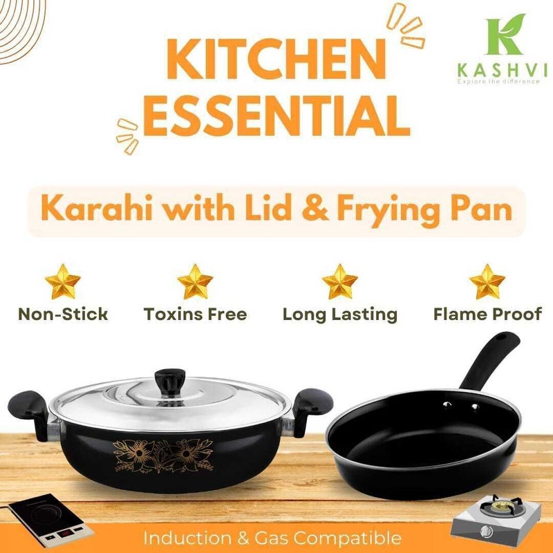 Kashvi Kadhai with Lid and Fry Pan Combo - Image 3